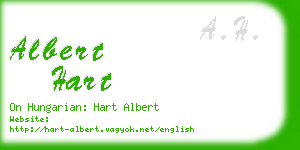 albert hart business card